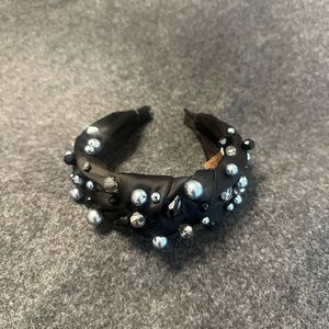Black Pearl & Crystal Knotted Headband
